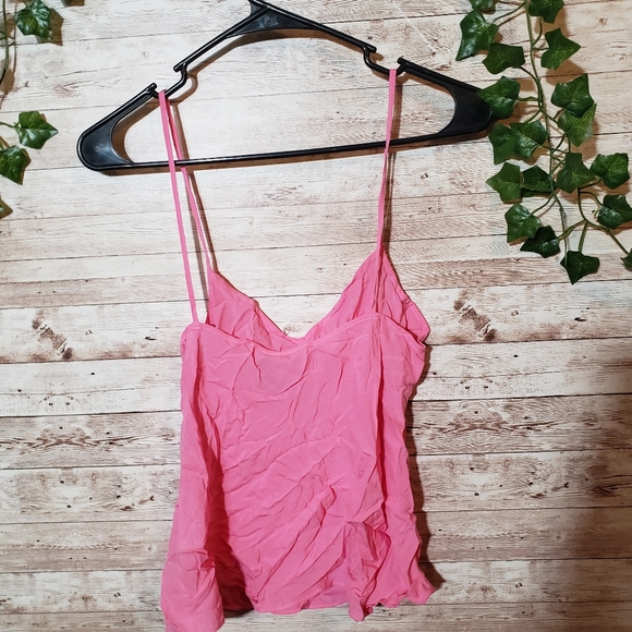 Rag & Bone Pink Silk Cotton Spaghetti Strap Tank Top Womens Summer Rayon Cami - Picture 5 of 6